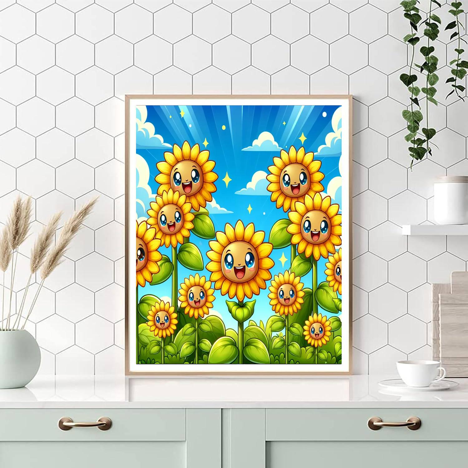Bright And Cheery Sunflowers Paint By Numbers Art
