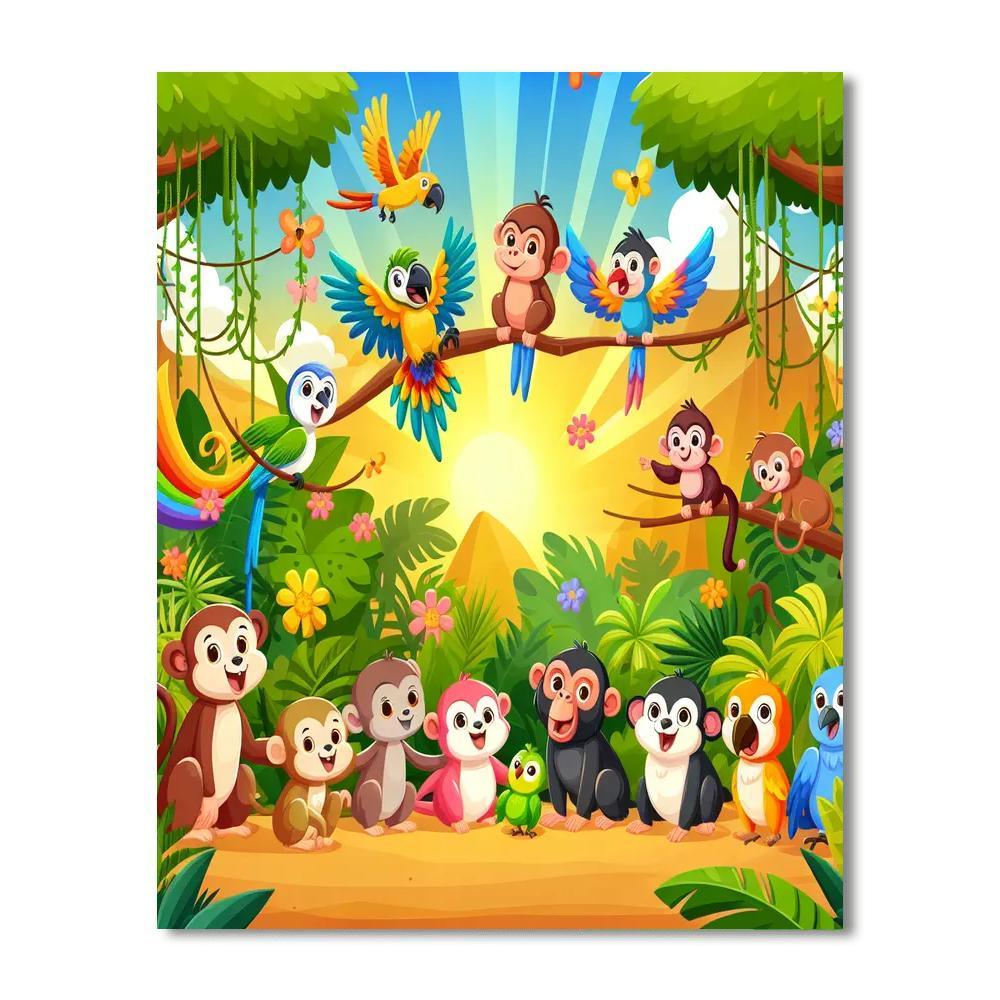Jungle Animal Friends Paint By Number