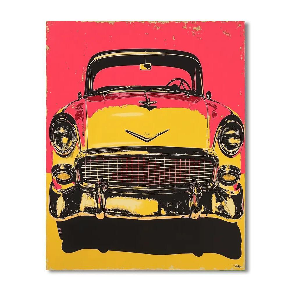 Andy Warhol Inspired Retro Automobiles  Painting By Numbers Kit