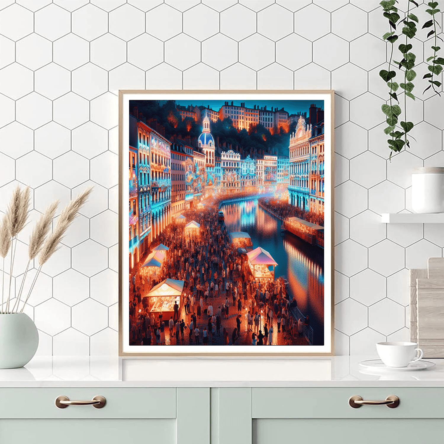 La Fête Des Lumières - France Number Painting