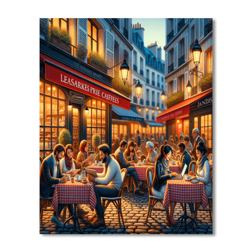 Parisian Café Evening - DIY Painting By Numbers Kit