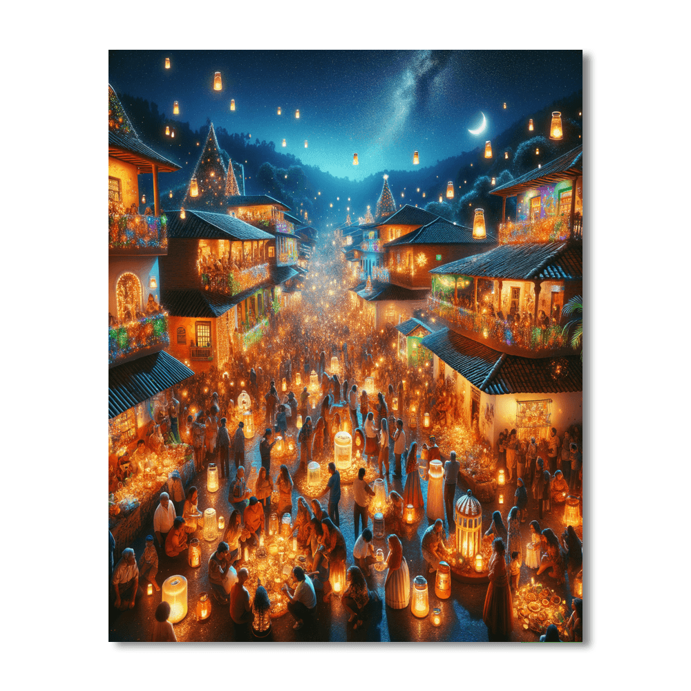 Noche De Las Velitas - Colombia Numbered Painting Kits