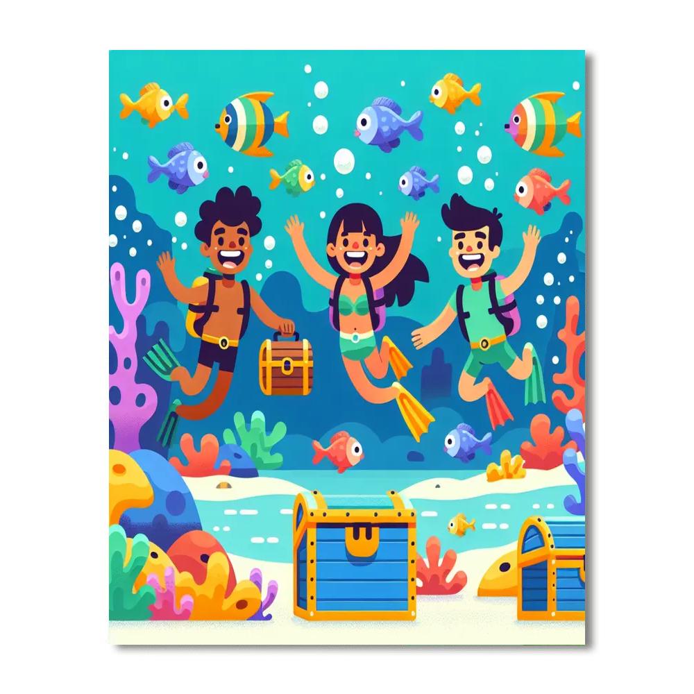 Exciting Ocean Treasure Hunt Paint By Numbers