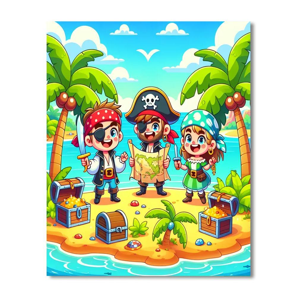 Pirate Adventure Awaits Number Painting