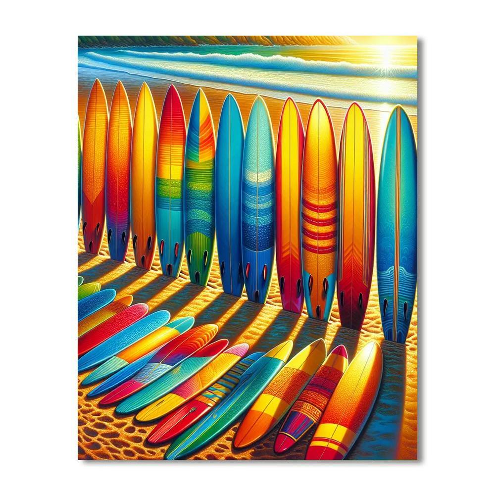 Colorful Surfboard Collection Paint By Numbers