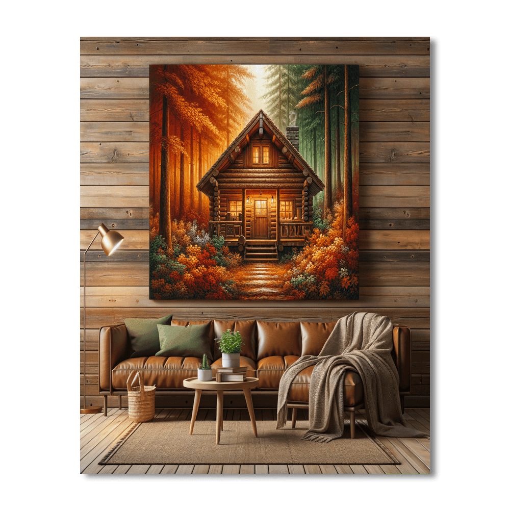 Cozy Cabin In The Woods Painting By Numbers Kit