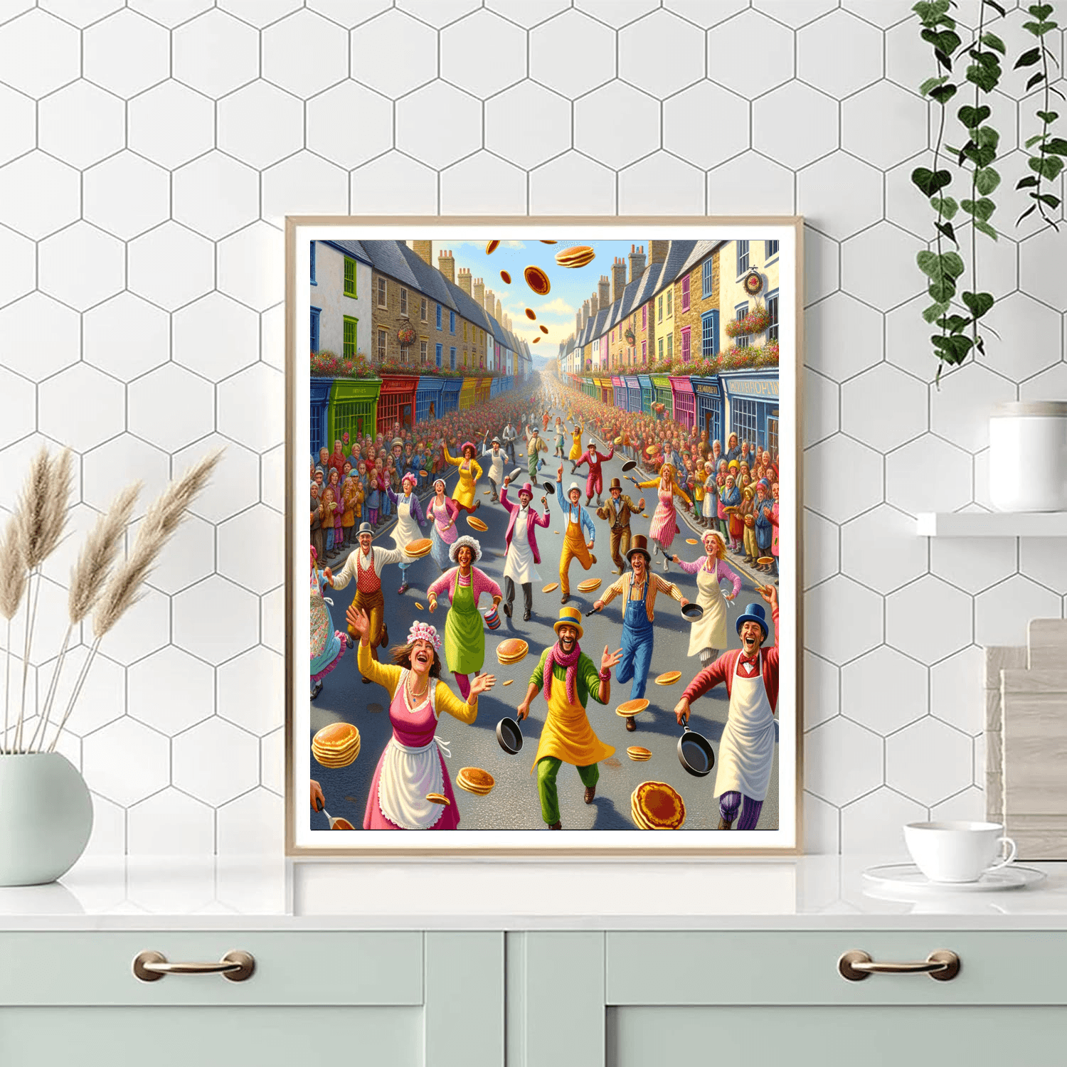 Pancake Day Races - United Kingdom Number Painting