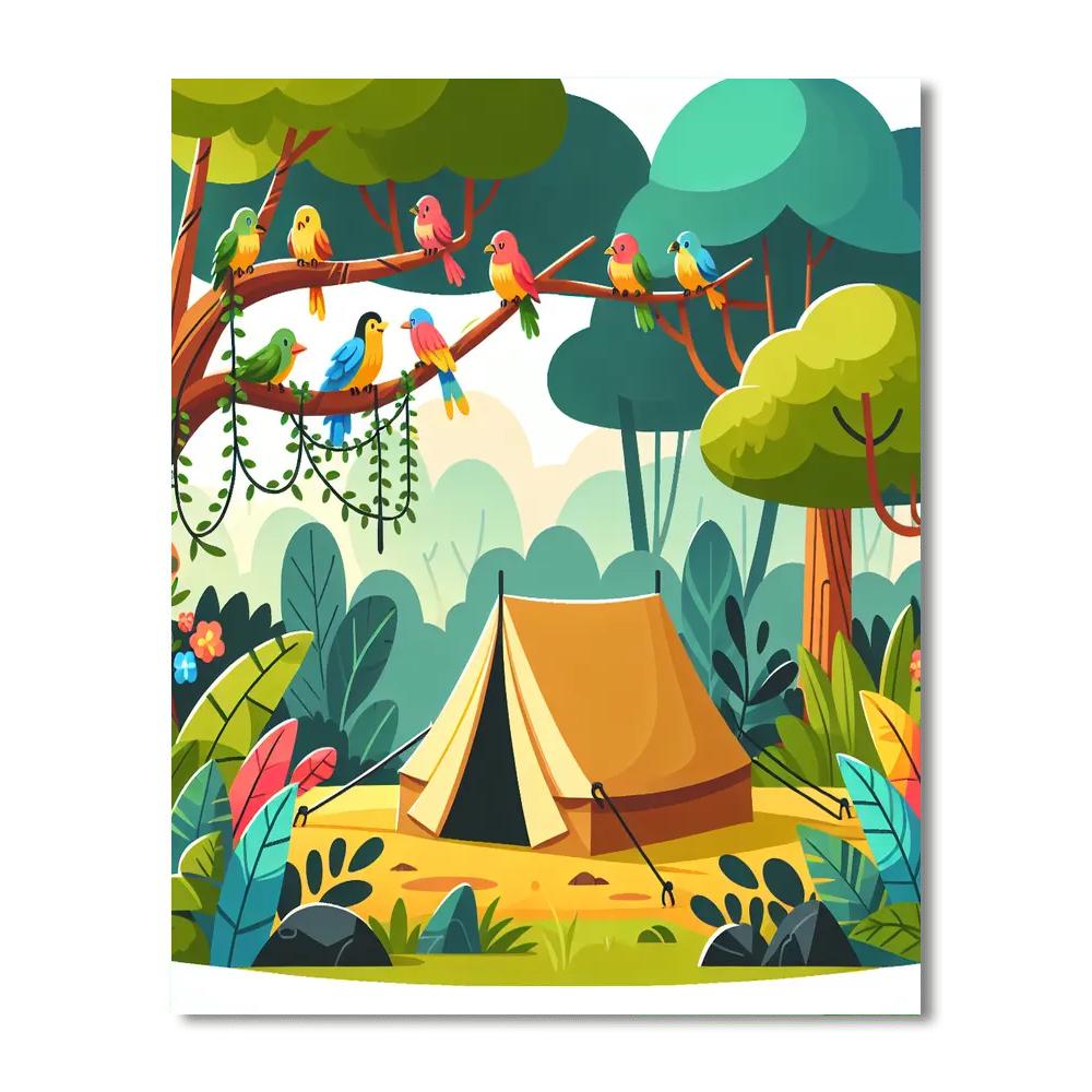 Explorer's Jungle Camp Number Painting