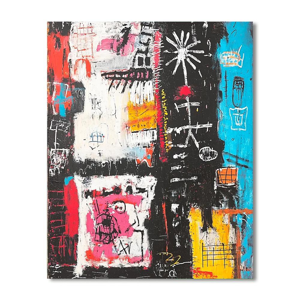 Jean-Michel Basquiat Inspired Illuminated Shadows  Paint By Numbers Kits