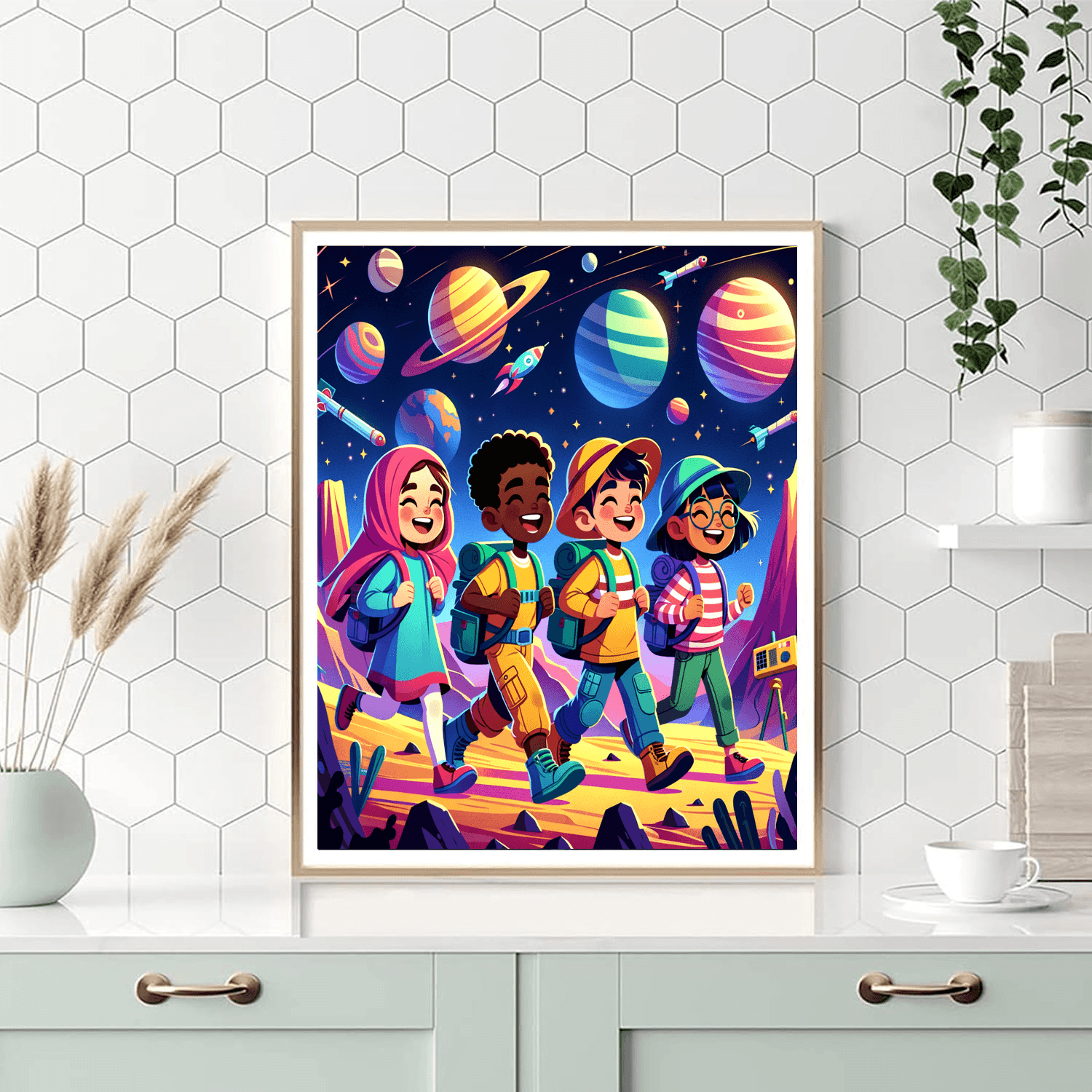 Space Treasure Hunt Painting By Numbers Kit