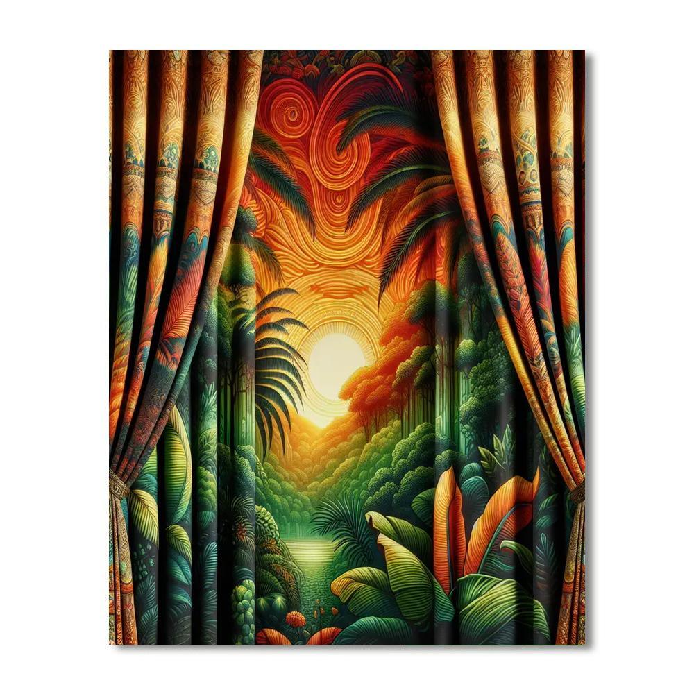 Tropical Oasis Curtains Paint By Number