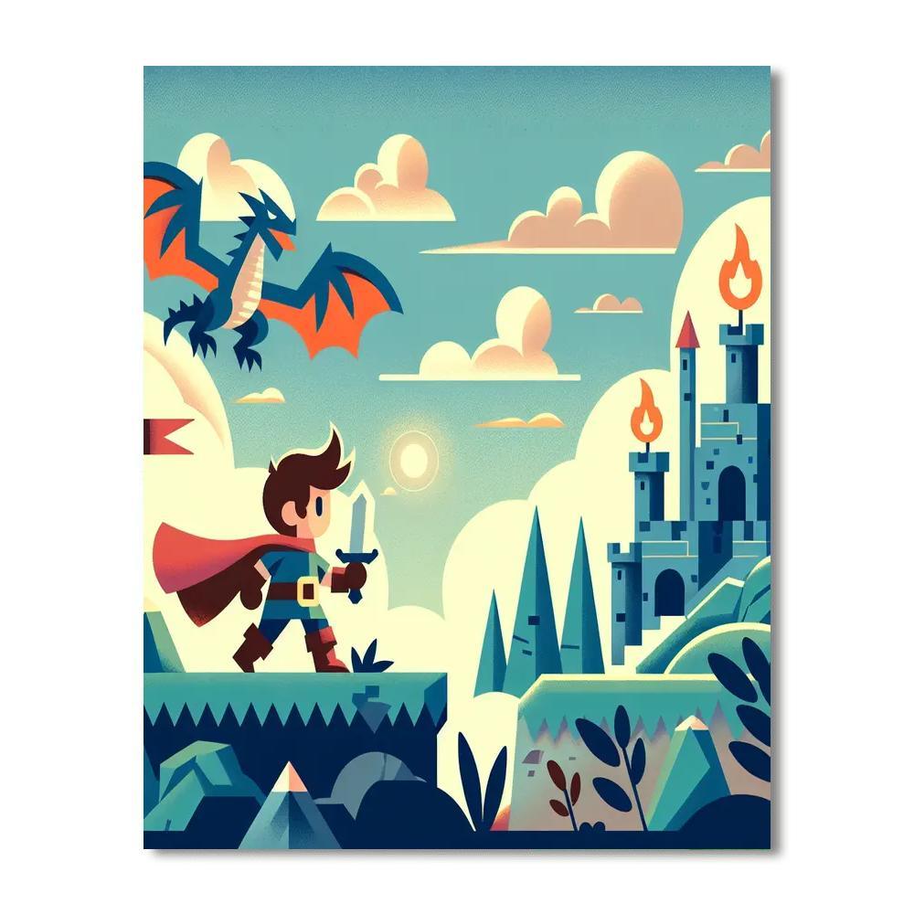 Dragon's Castle Conquest Paint By Numbers Art