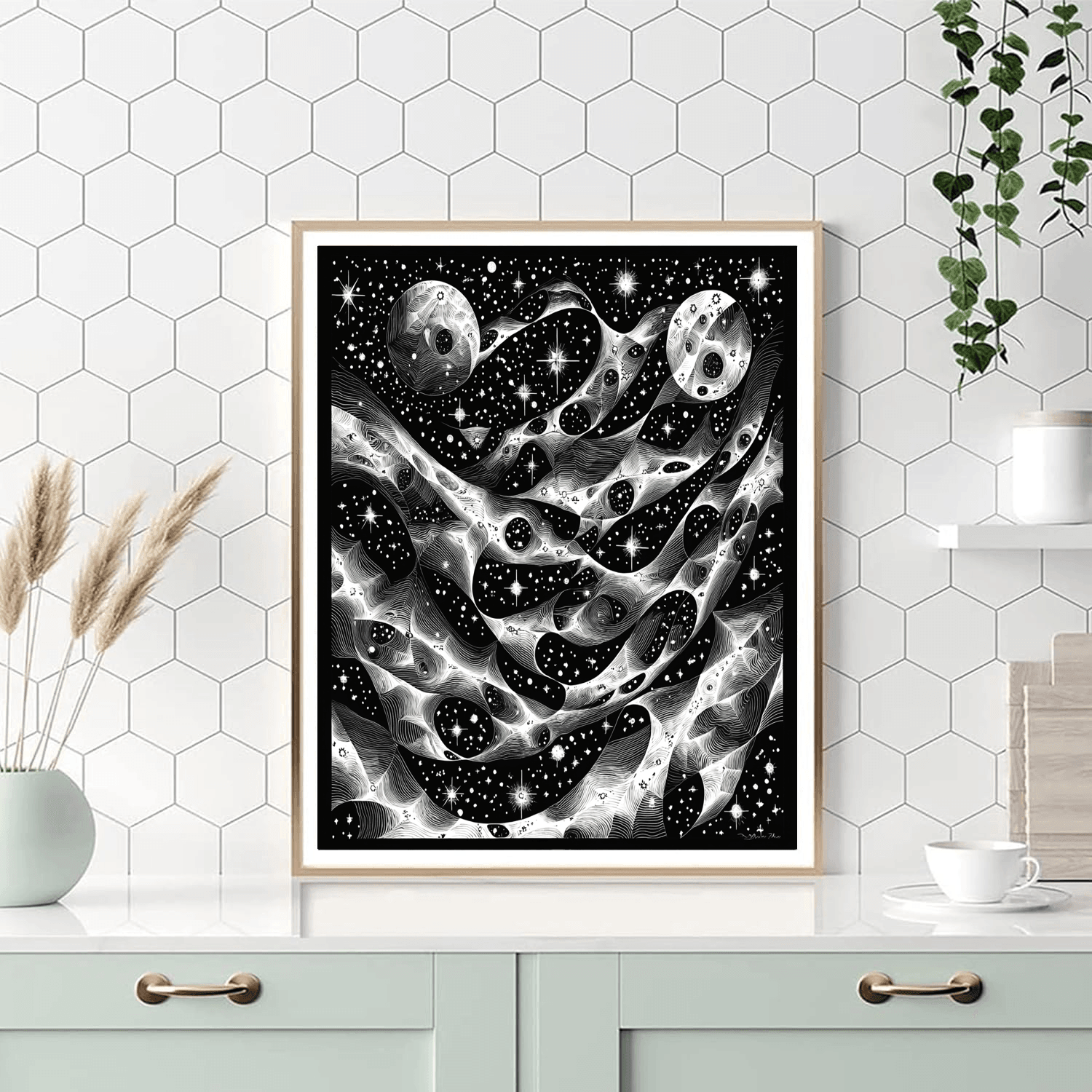 M.C. Escher Inspired Sublime Celestial Symmetry  Numbered Painting Kits