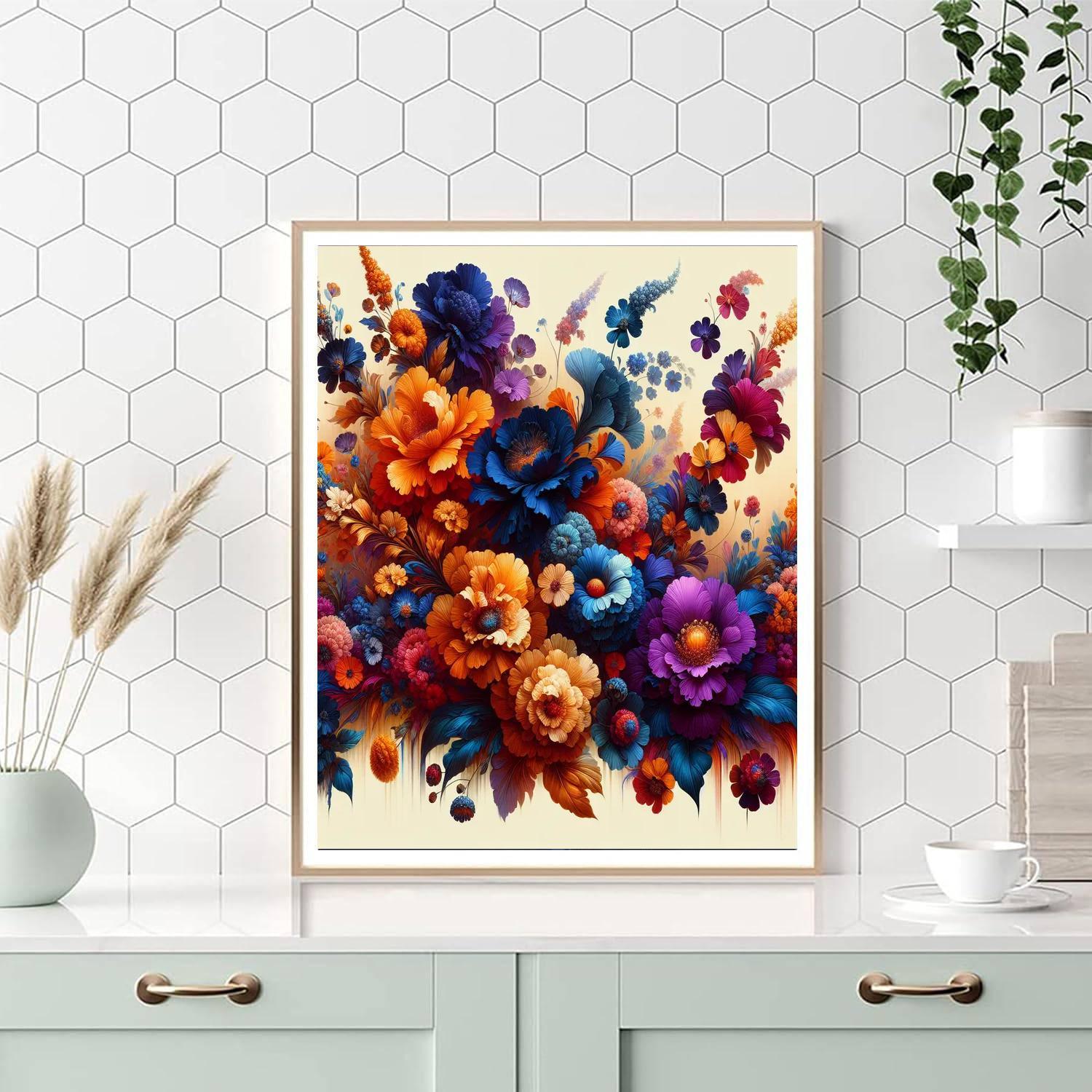 Colorful Fiesta Of Flowers Paint By Numbers Art