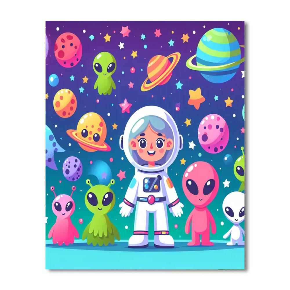 Space Explorer Crew Paint By Numbers Art