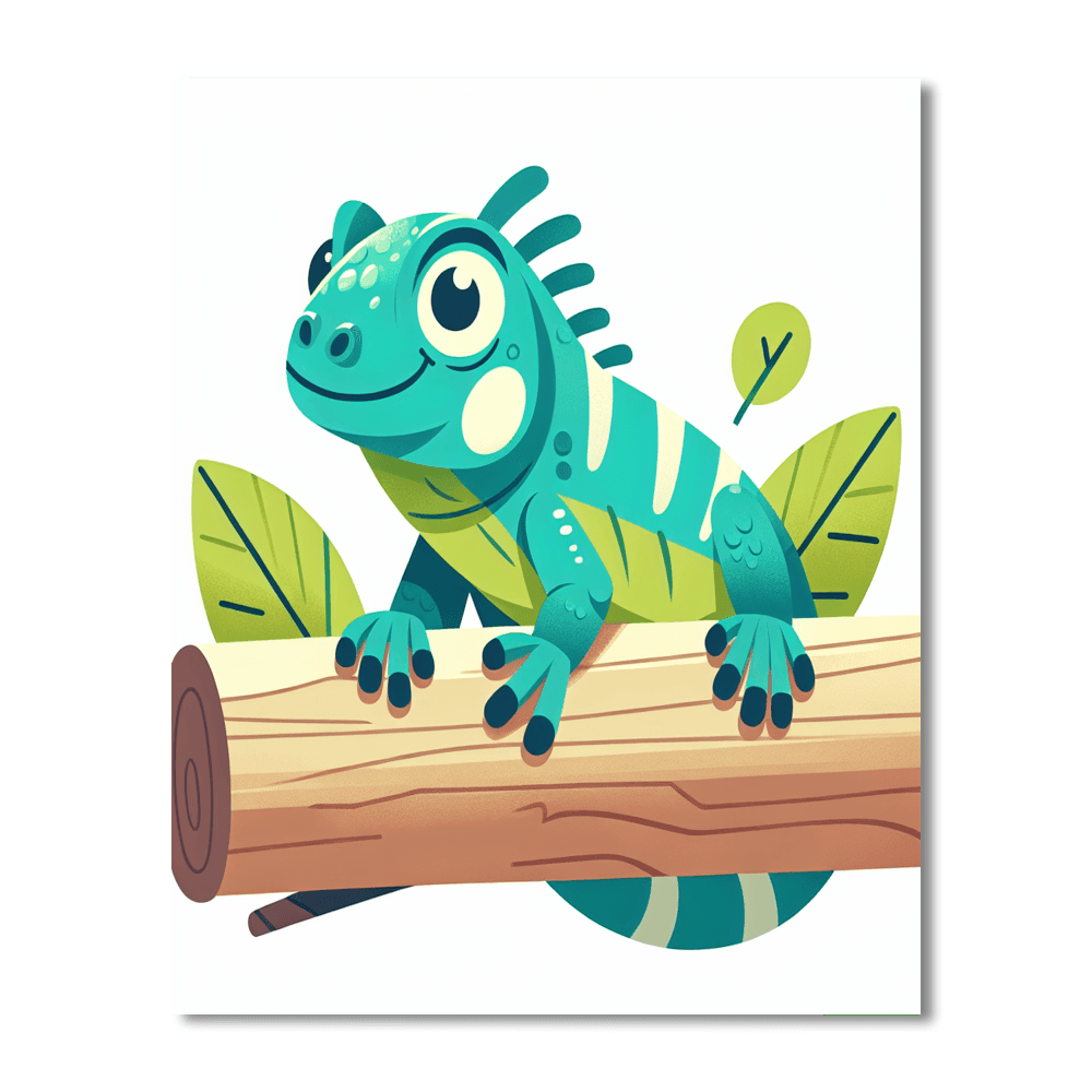 Inquisitive Iguana Number Painting