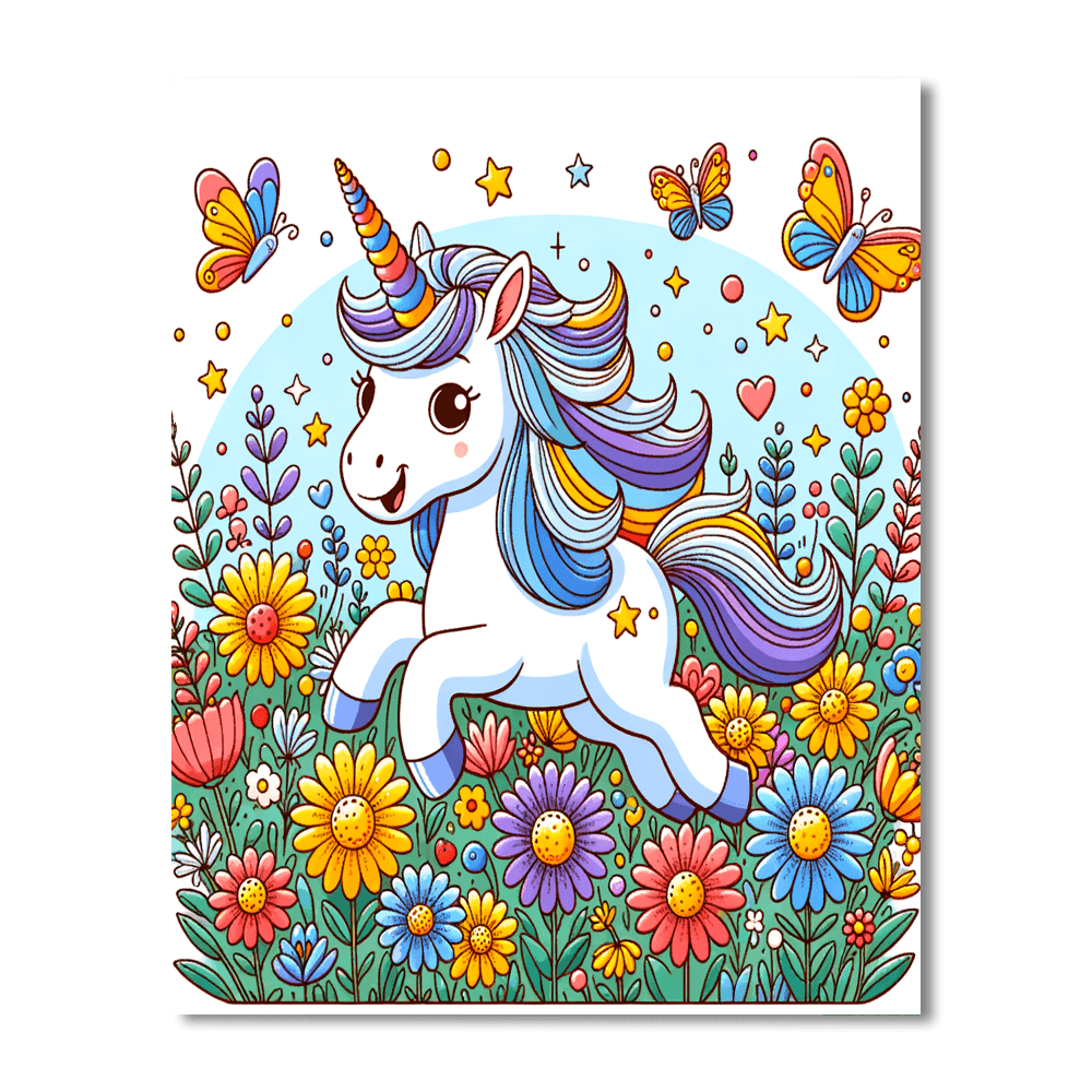 Enchanting Unicorn Meadow Paint By Numbers Kits
