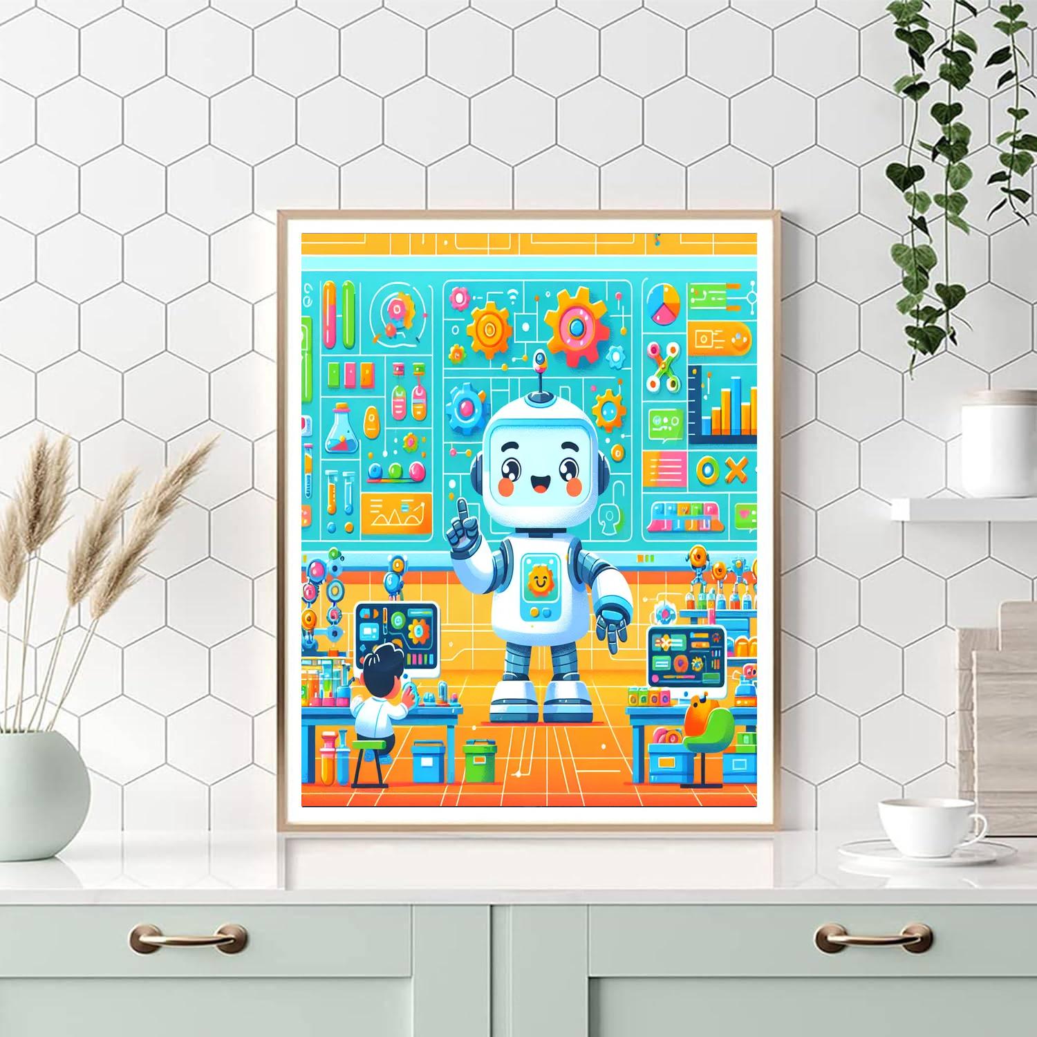 Robot Laboratory Adventure Painting Number Kit