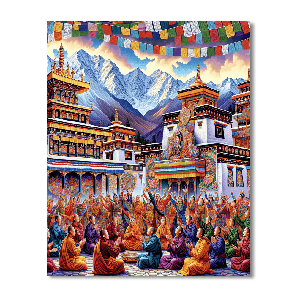 Hemis Festival - Ladakh Number Painting