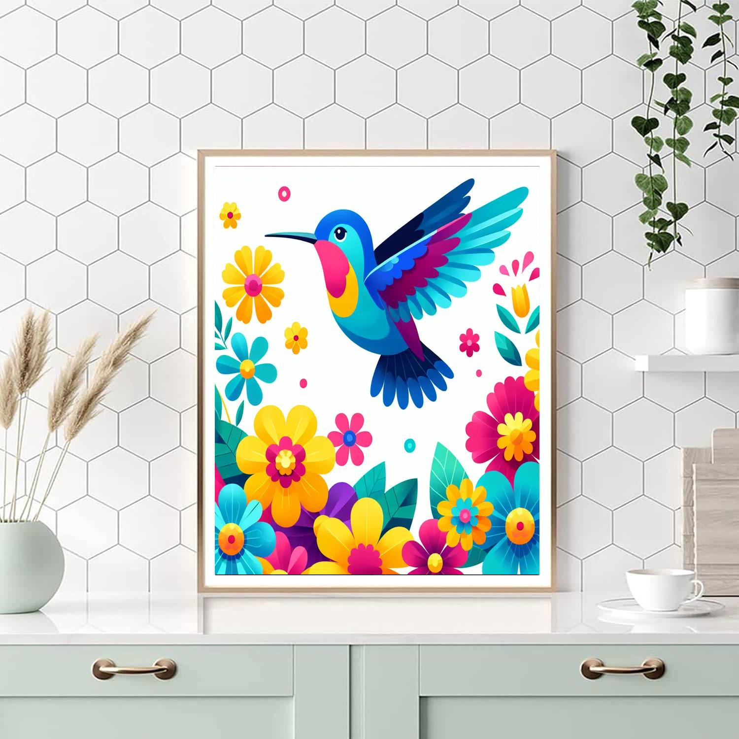 Happy Hummingbird Haven Painting By Numbers Kit