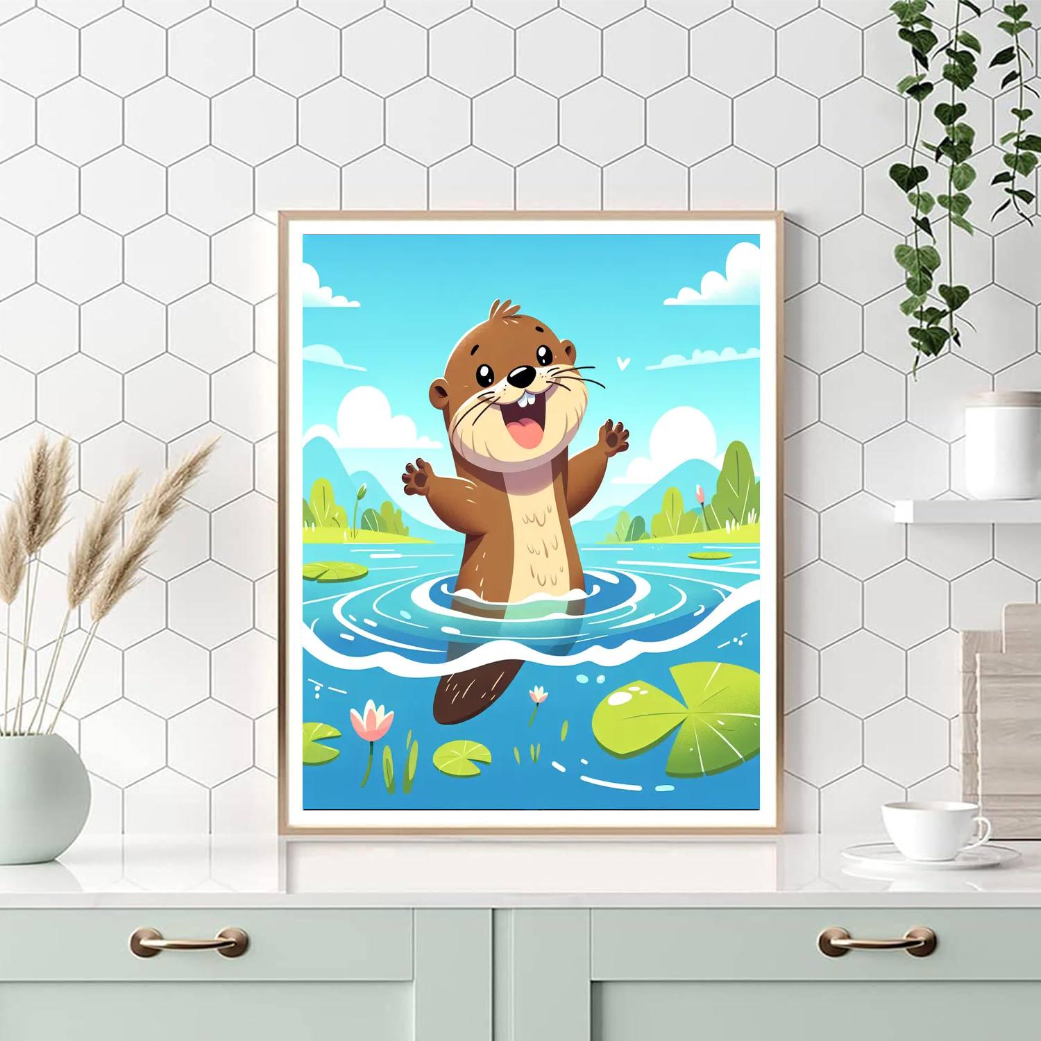 Gigglesome Otter Paint By Numbers Art