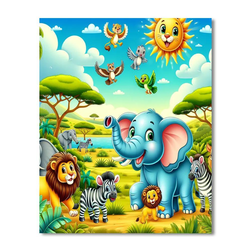 Adventurous Safari For Kids Numbered Painting Kits