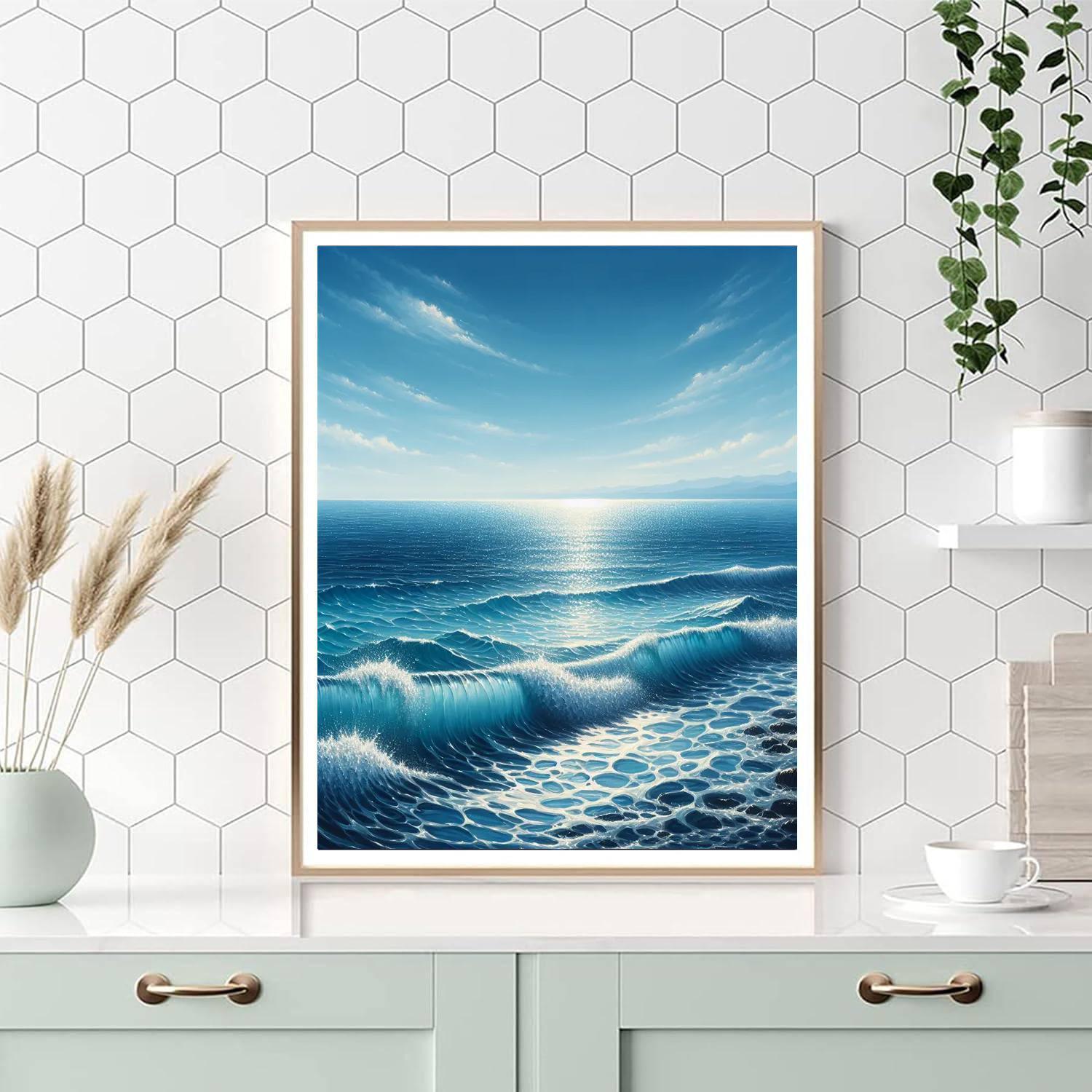 Serene Sapphire Sea Paint By Numbers Art