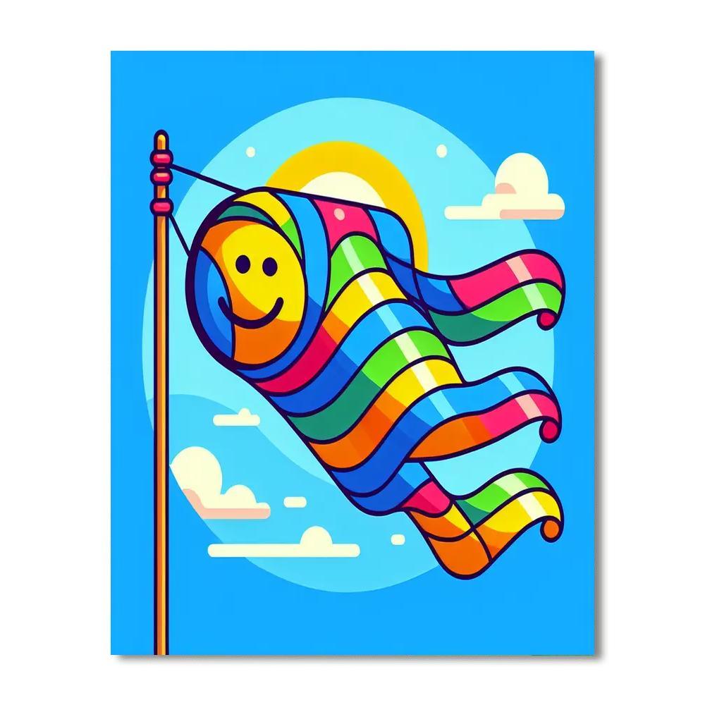 Whimsical Windsock DIY Paint By Numbers