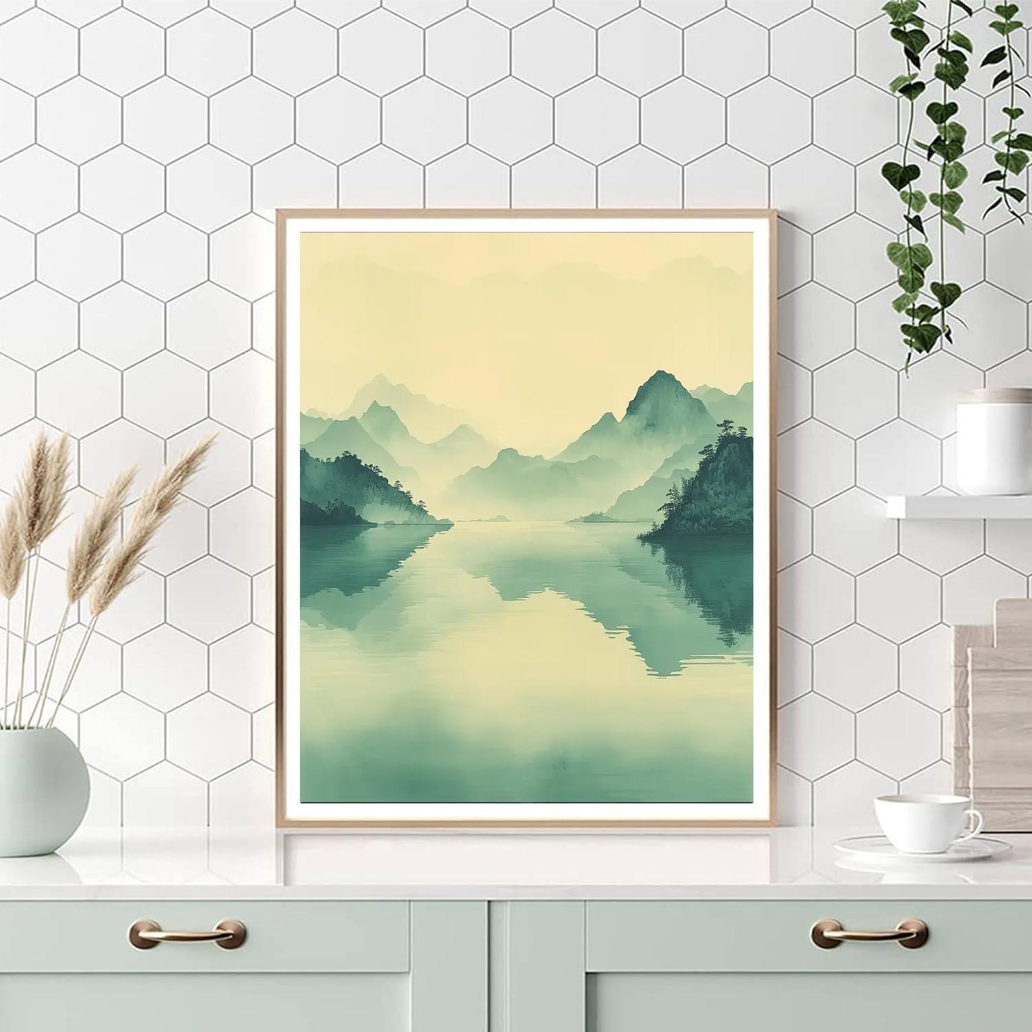 Zhao Mengfu Inspired Eternal Reflection  Painting Number Kit