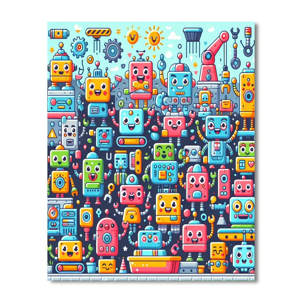 The Magical Robot Factory DIY Paint By Numbers