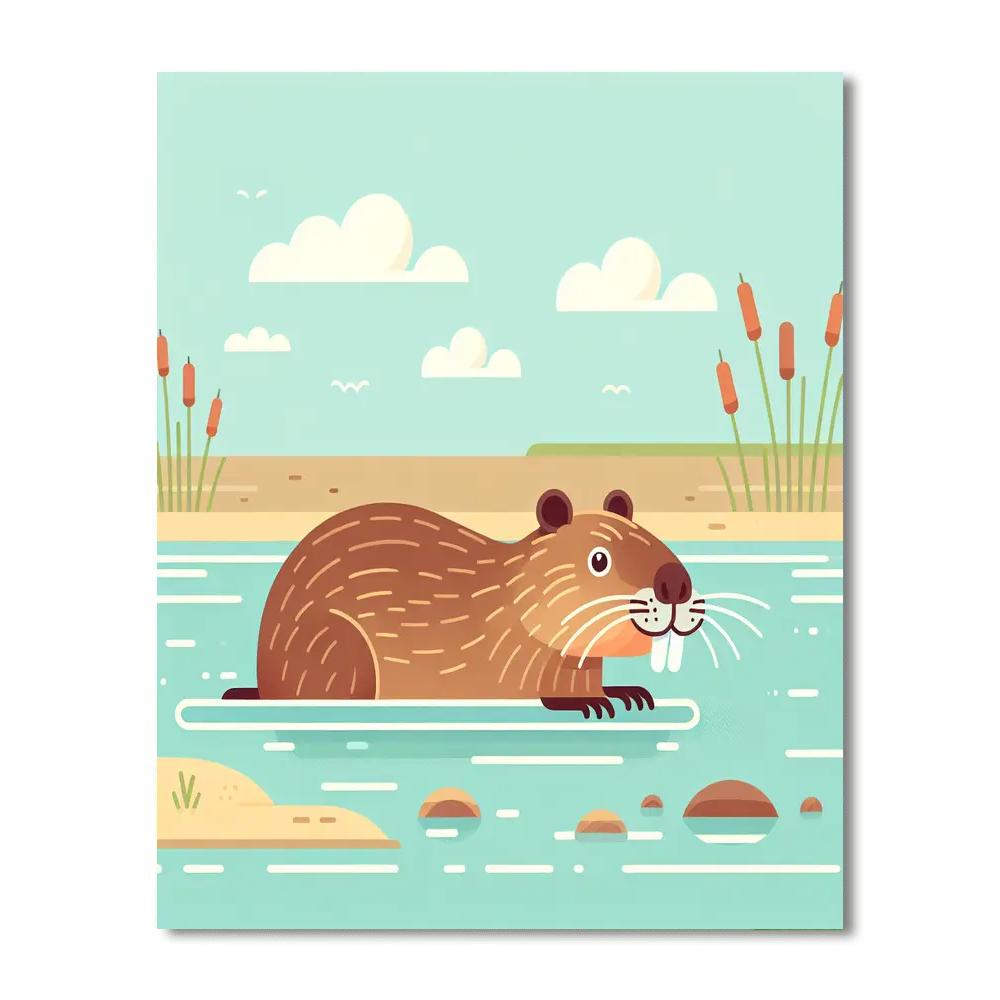 Curious Coypu Paint By Numbers Art