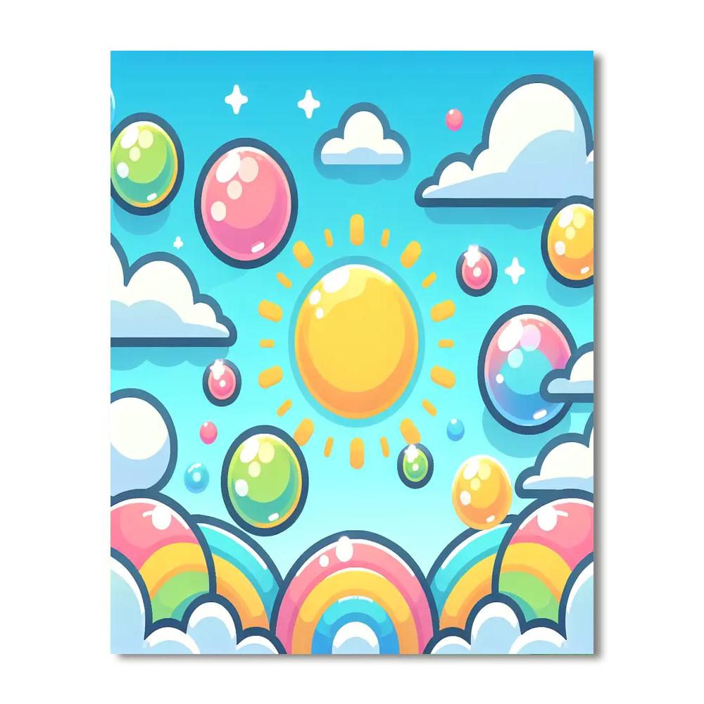 Rainbow Bubbles Numbered Painting Kits