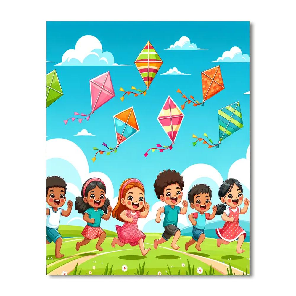 Flying Kites Painting Number Kit