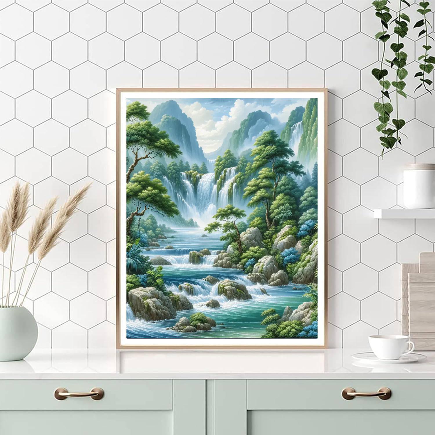 Tranquil Waterfalls Paint By Number