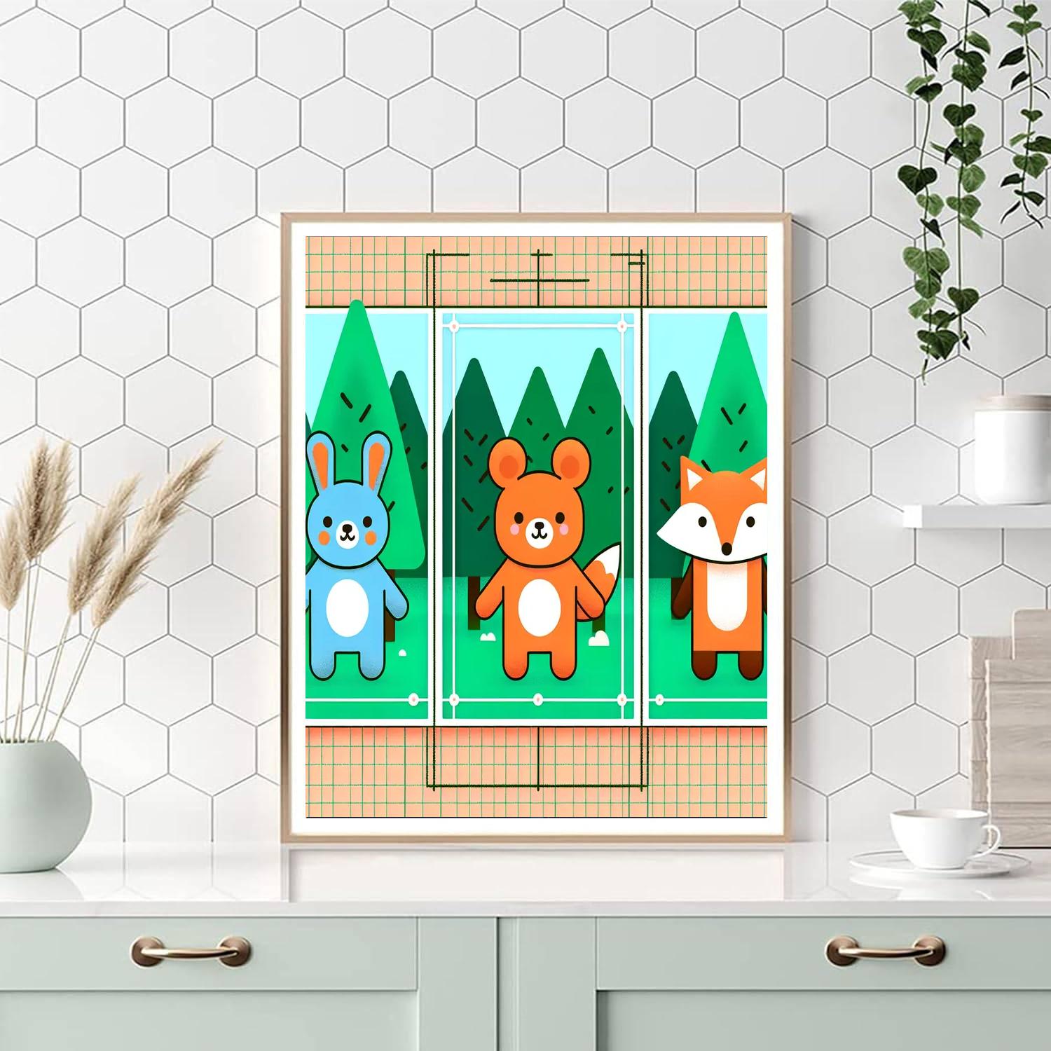 Cuddly Forest Critters DIY Paint By Numbers