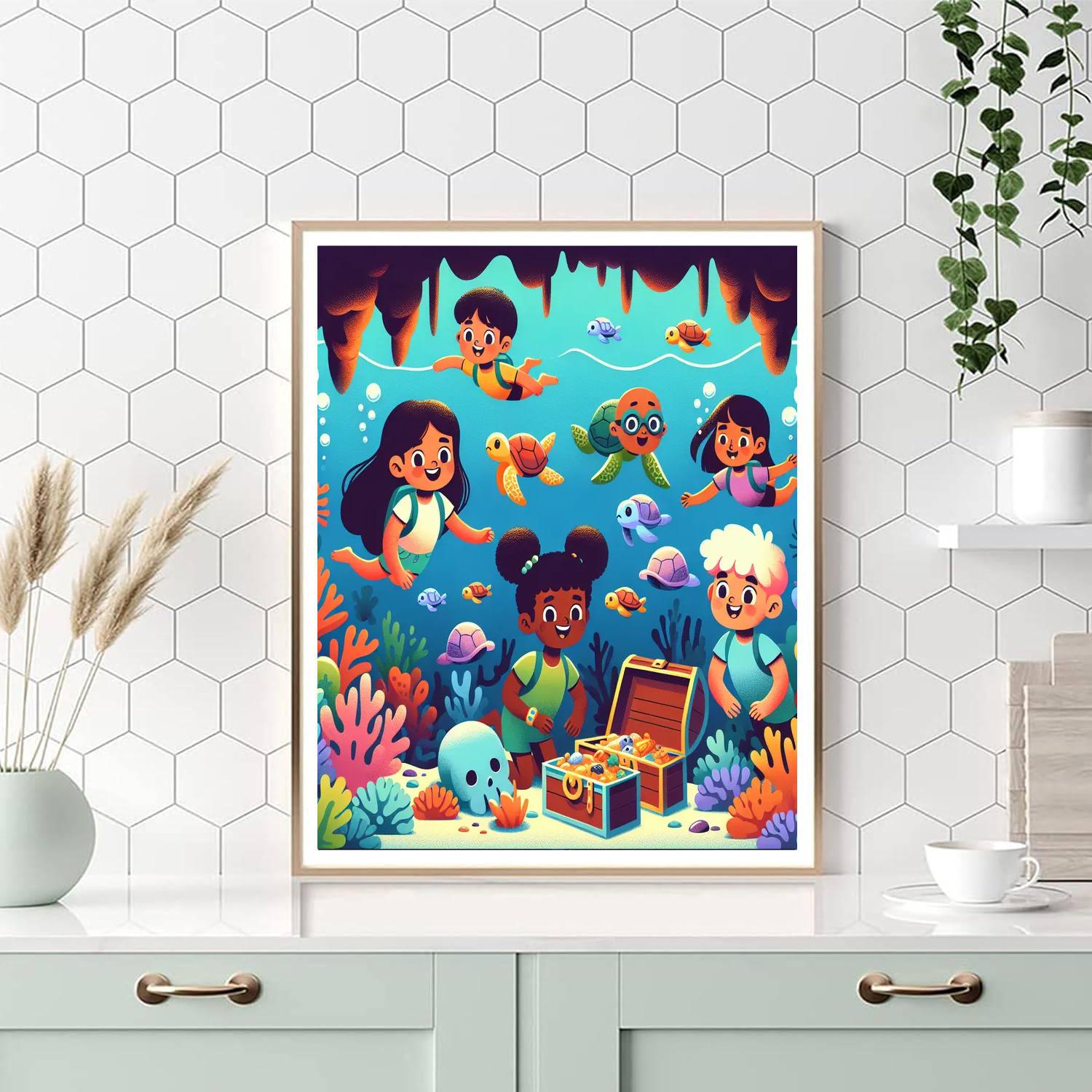 Charming Coral Caves Numbered Painting Kits