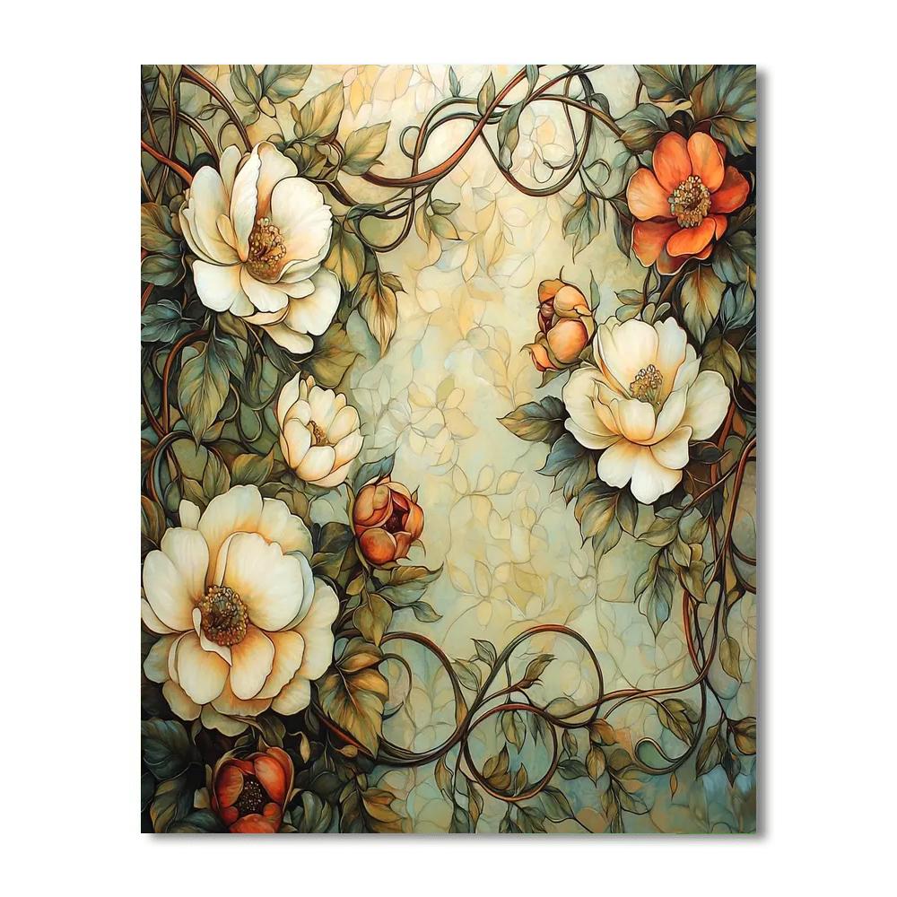 Alphonse Mucha Inspired Timeless Vines  DIY Paint By Numbers