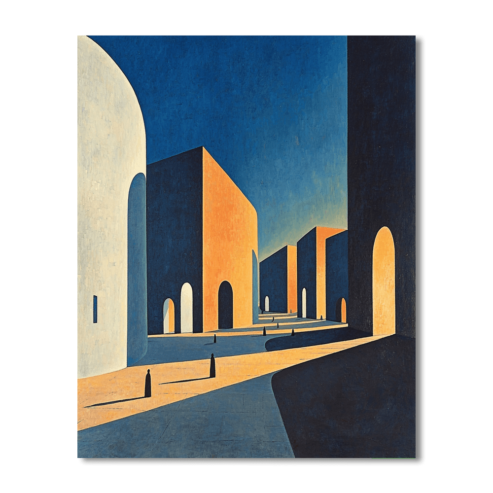 Giorgio de Chirico Inspired Silent City - DIY Painting By Numbers Kit