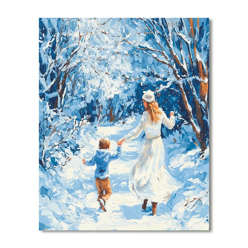 Winter’s Silent Dance Number Painting
