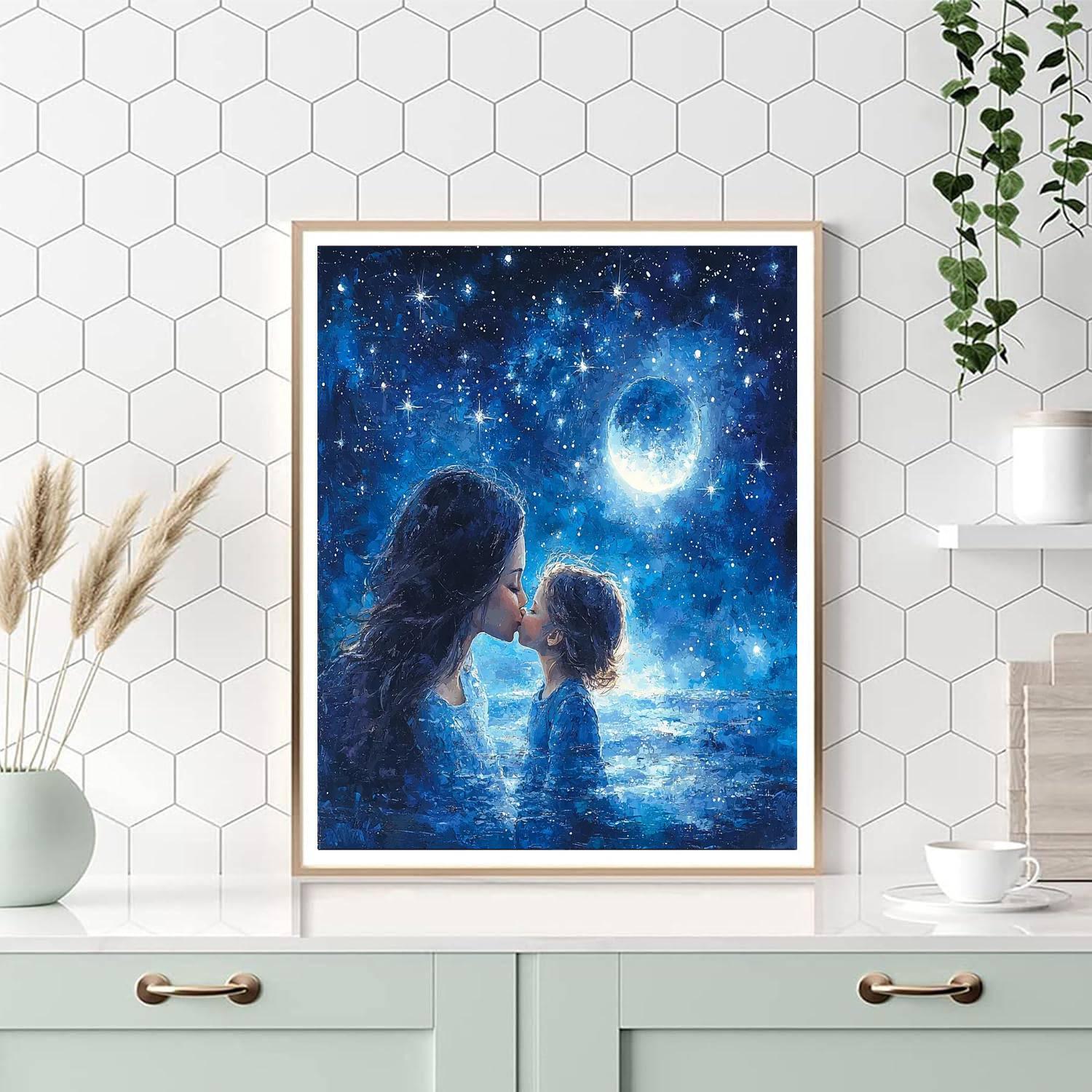 Kisses Under The Moon Number Painting