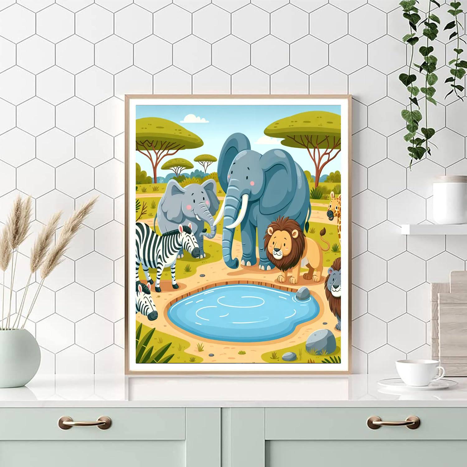 Safari Soiree Number Painting