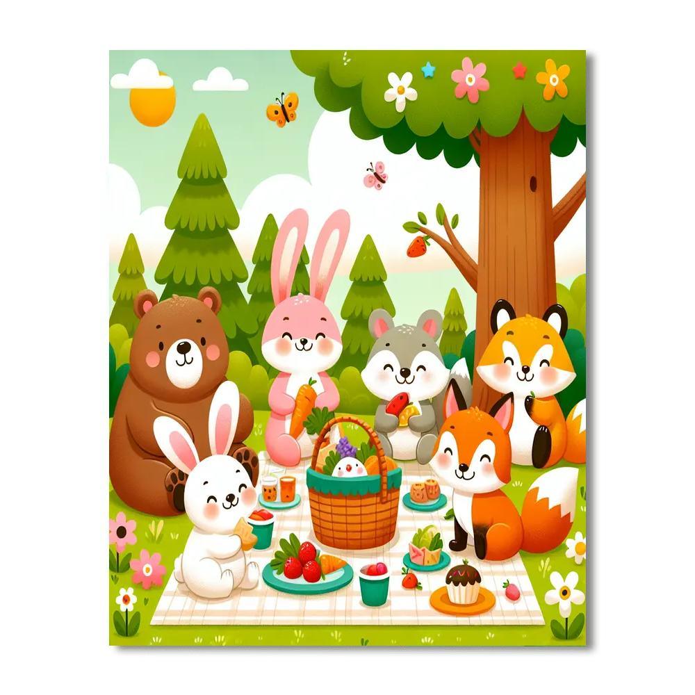 Woodland Picnic Party Paint By Numbers