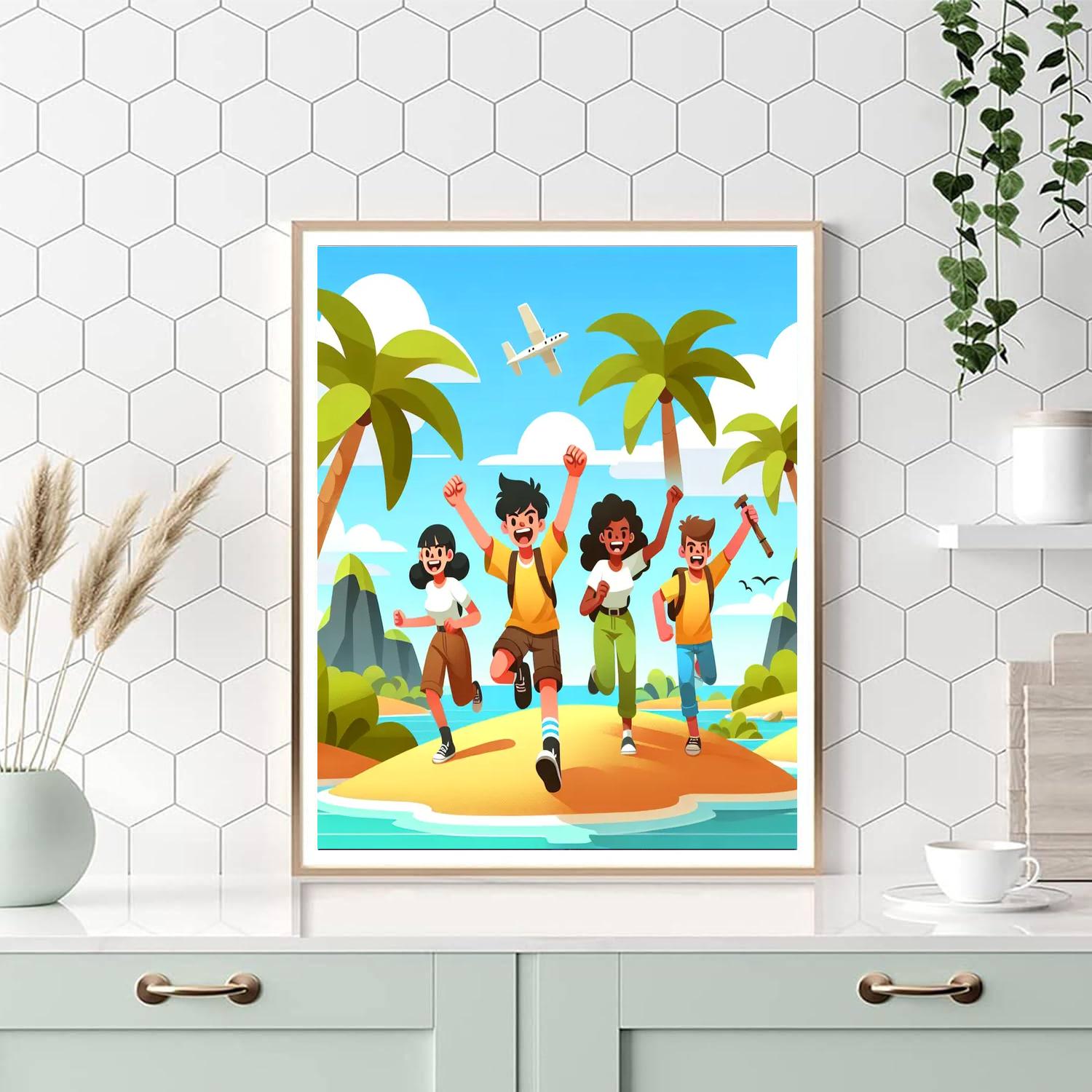 Wondrous Island Treasure Hunt Painting Number Kit