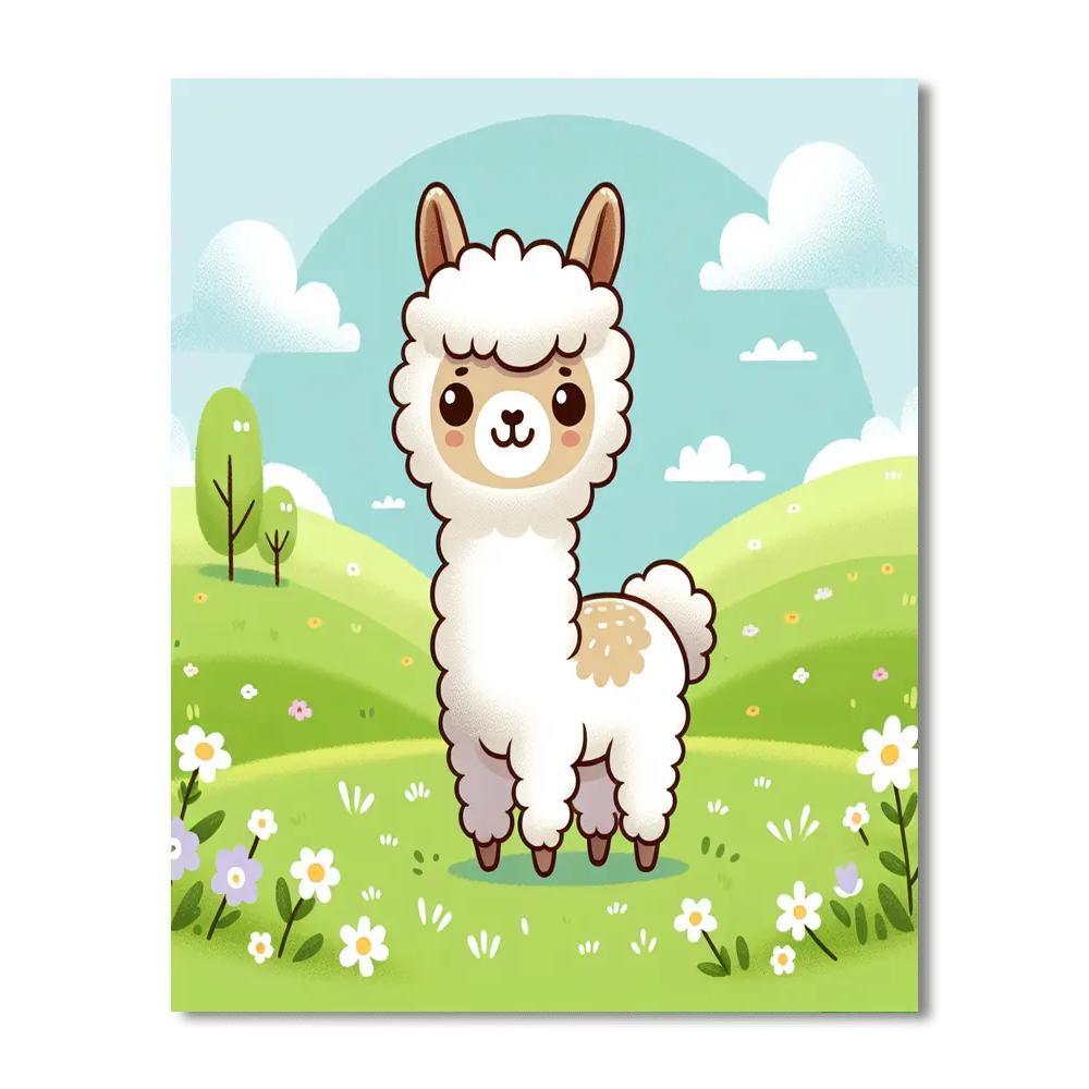 Cuddly Alpaca Paint By Numbers Art