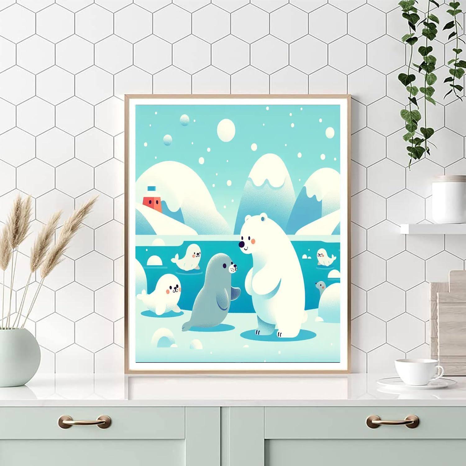 Fluffy Arctic Adventure Paint By Numbers Art