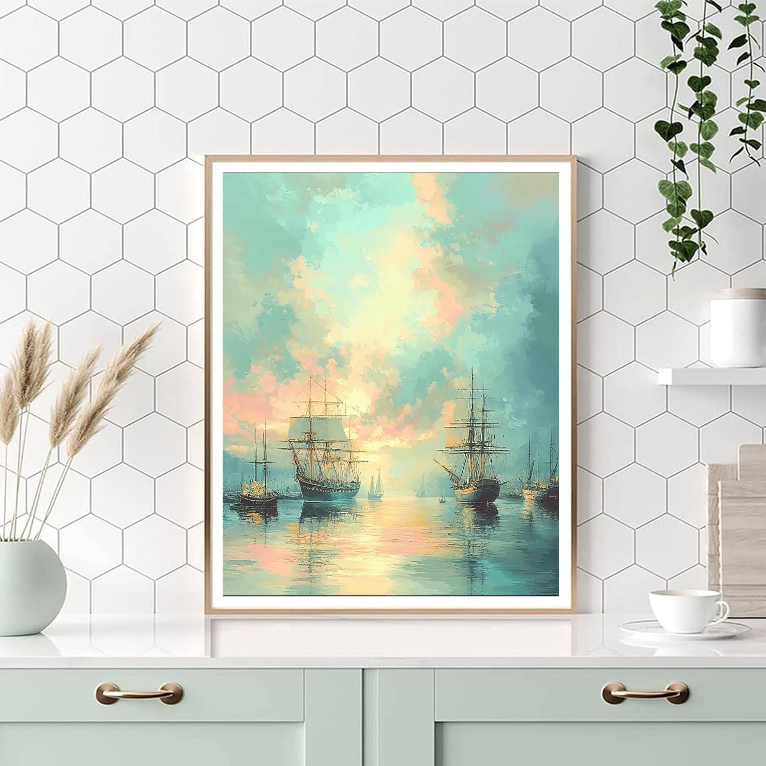 John William Waterhouse Inspired Enchanted Harbor  DIY Paint By Numbers