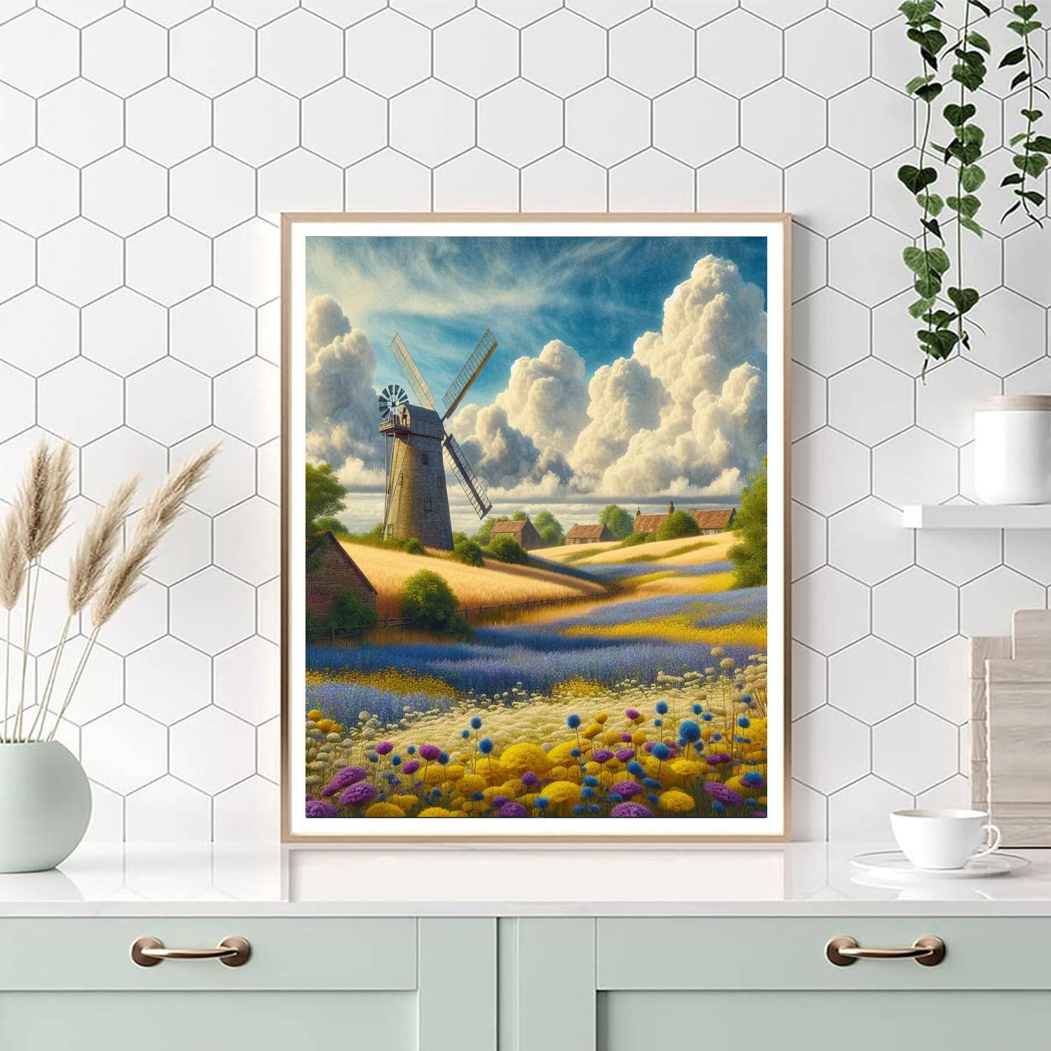 Whimsical Windmill Wonder Paint By Number