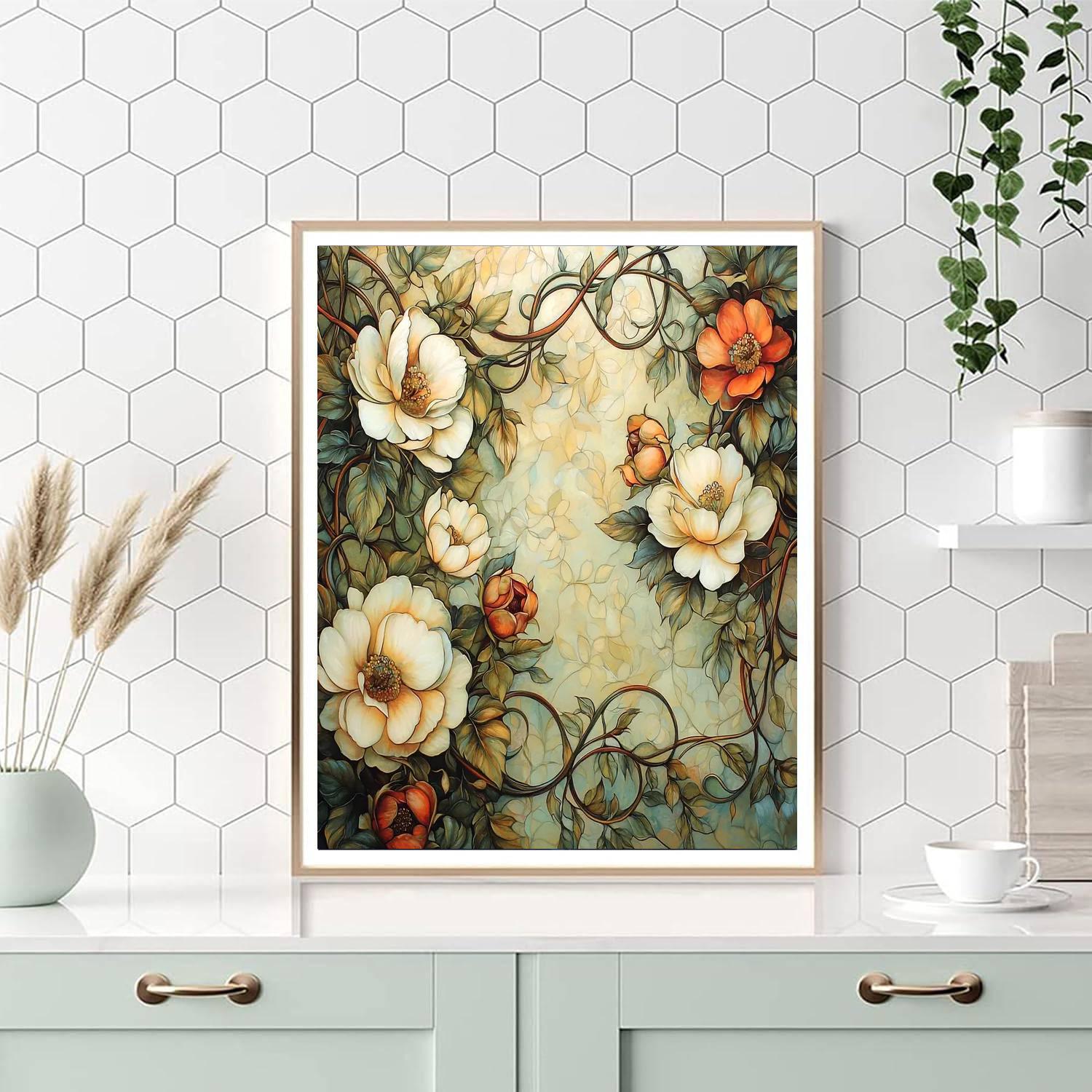Alphonse Mucha Inspired Timeless Vines  DIY Paint By Numbers