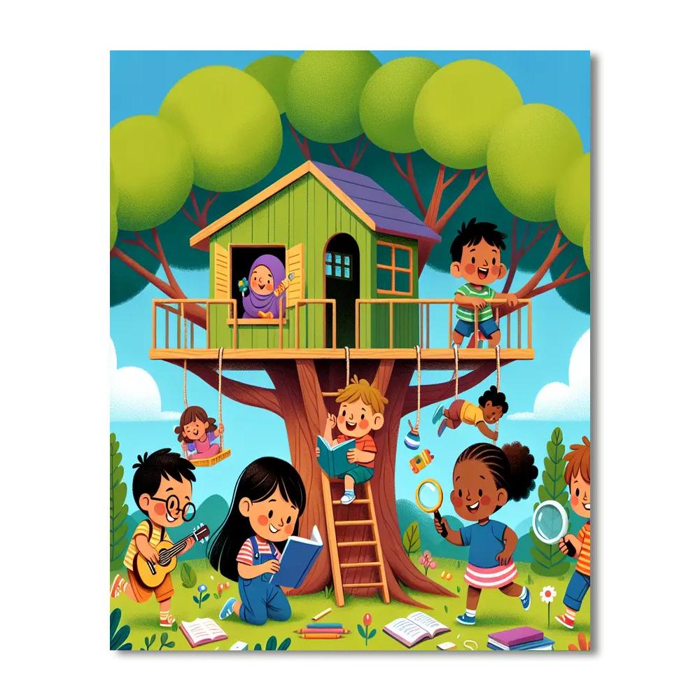 Treehouse Adventure Painting Number Kit