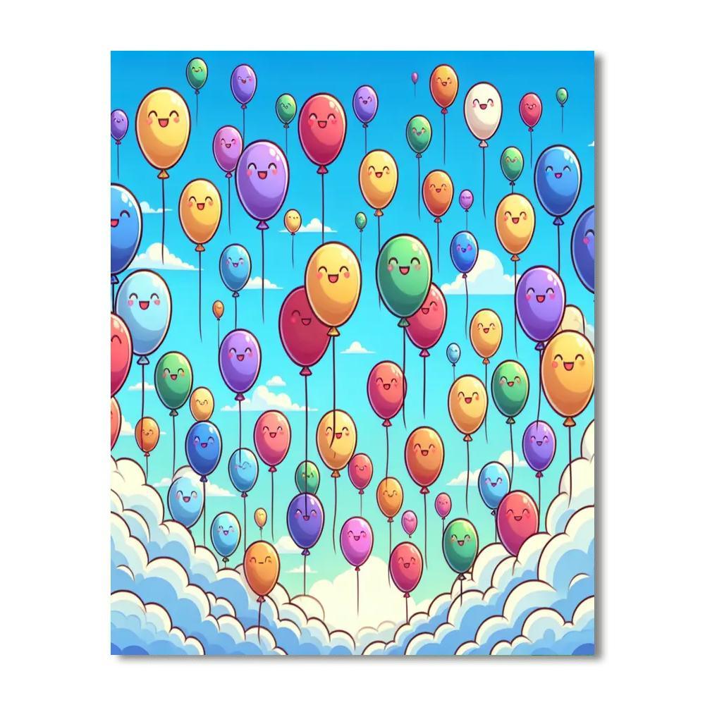 Whimsical Balloon Adventures Painting Number Kit
